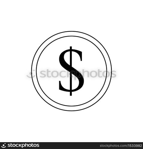 Money icon. Dollar icon isolated on white background. Vector illustration