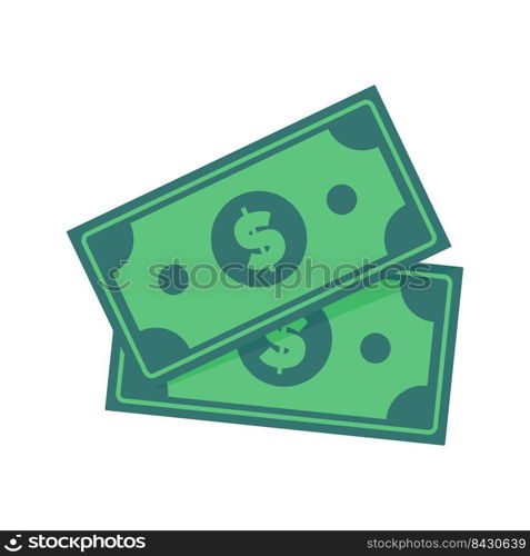 Money icon. Green dollar bills that are very valuable. The concept of a millionaire Spending money