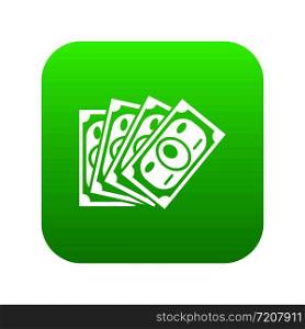 Money icon green vector isolated on white background. Money icon green vector