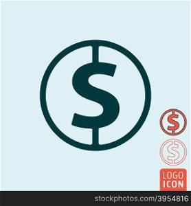 Money icon. Money symbol. Money icon isolated. Vector illustration. Money icon isolated