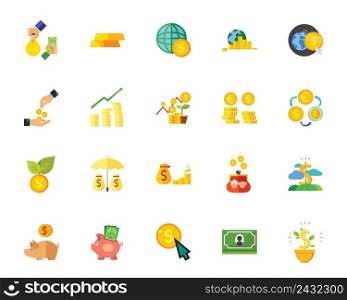 Money icon set. Can be used for topics like business, finance, banking, profit, saving, earnings, making money