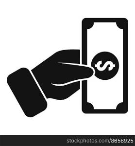 Money icon simple vector. Send transfer. Phone cash. Money icon simple vector. Send transfer