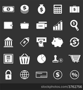 Money icons on black background, stock vector