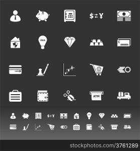 Money icons on gray background, stock vector