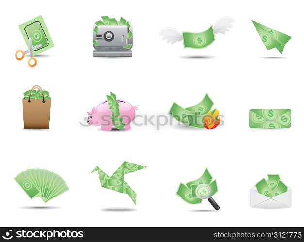 money icons set for design