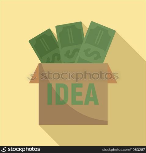 Money idea icon. Flat illustration of money idea vector icon for web design. Money idea icon, flat style