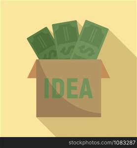 Money idea icon. Flat illustration of money idea vector icon for web design. Money idea icon, flat style