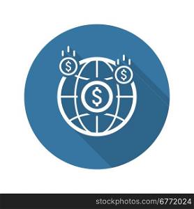 Money Income Icon. Business Concept. Flat Design. Isolated Illustration. . Money Income Icon. Business Concept. Flat Design.