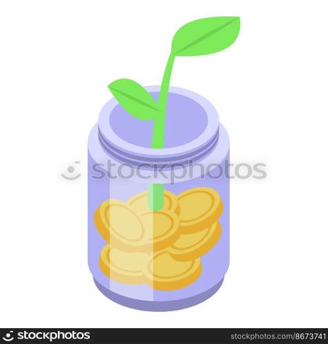 Money income jar icon isometric vector. Business job. Online happy. Money income jar icon isometric vector. Business job