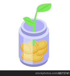 Money income jar icon isometric vector. Business job. Online happy. Money income jar icon isometric vector. Business job