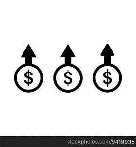 Money increases icon. Vector illustration. stock image. EPS 10.. Money increases icon. Vector illustration. stock image.