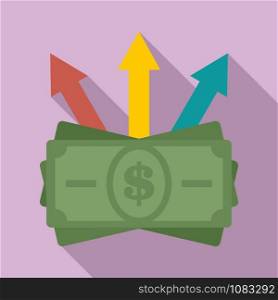 Money investition icon. Flat illustration of money investition vector icon for web design. Money investition icon, flat style