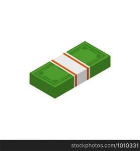 money is a stack of banknotes flat isometry. money is a stack of banknotes isometry