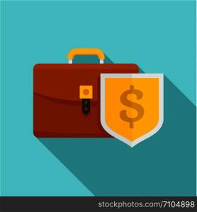 Money leather case icon. Flat illustration of money leather case vector icon for web design. Money leather case icon, flat style