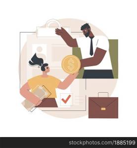 Money lending abstract concept vector illustration. Small money lenders, private individuals loans, short term financing, commercial and industrial bank credit, working capital abstract metaphor.. Money lending abstract concept vector illustration.