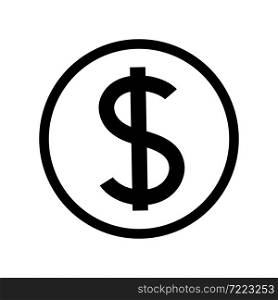 Money line dollar flat trendy icon vector illustration isolated on white. Money line dollar flat trendy icon vector illustration isolated