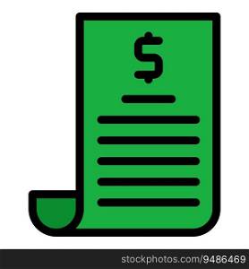 Money loan icon outline vector. Terms tax. Estate bill color flat. Money loan icon vector flat