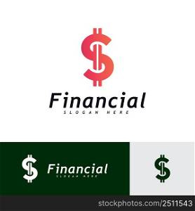 Money logo Design Concept Vector. Financial or bank Simple logotype 