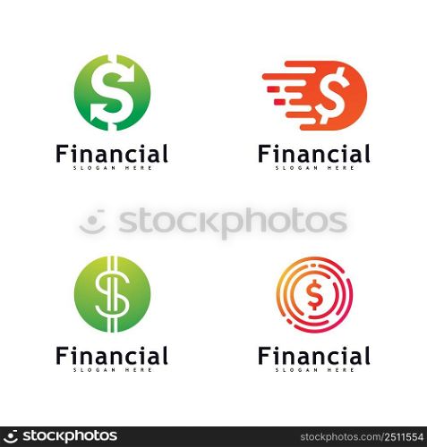 Money logo Design Concept Vector. Financial or bank Simple logotype 