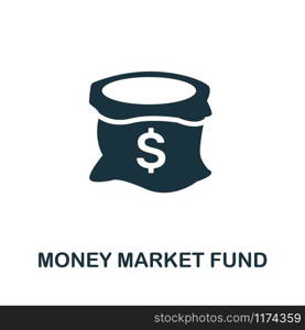 Money Market Fund vector icon illustration. Creative sign from investment icons collection. Filled flat Money Market Fund icon for computer and mobile. Symbol, logo vector graphics.. Money Market Fund vector icon symbol. Creative sign from investment icons collection. Filled flat Money Market Fund icon for computer and mobile