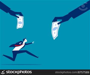 Money or taxes stolen. Business vector illustration concept