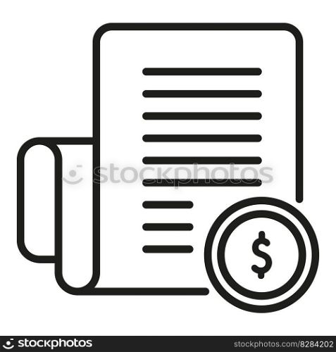 Money paper icon outline vector. Finance economy. Budget loan. Money paper icon outline vector. Finance economy