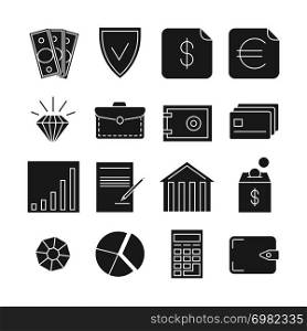 Money payments finance vector icons isolated on white. Payment finance illustration. Money payments finance vector icons isolated on white