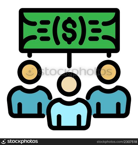 Money people icon. Outline money people vector icon color flat isolated. Money people icon color outline vector