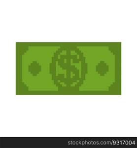 Money pixel art. Cash is pixel. Dollar 8 bits 