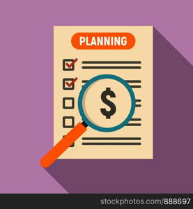 Money planning icon. Flat illustration of money planning vector icon for web design. Money planning icon, flat style