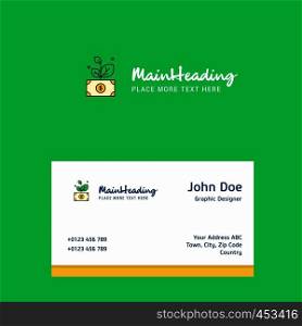 Money plant logo Design with business card template. Elegant corporate identity. - Vector