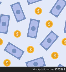 Money rain seamless pattern