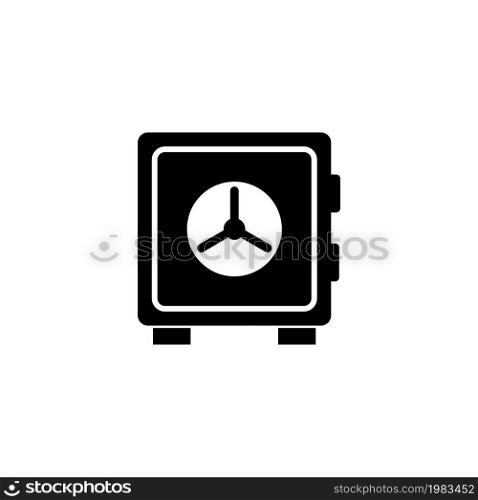 Money Safe Box. Flat Vector Icon illustration. Simple black symbol on white background. Money Safe Box sign design template for web and mobile UI element. Money Safe Box Vector Icon