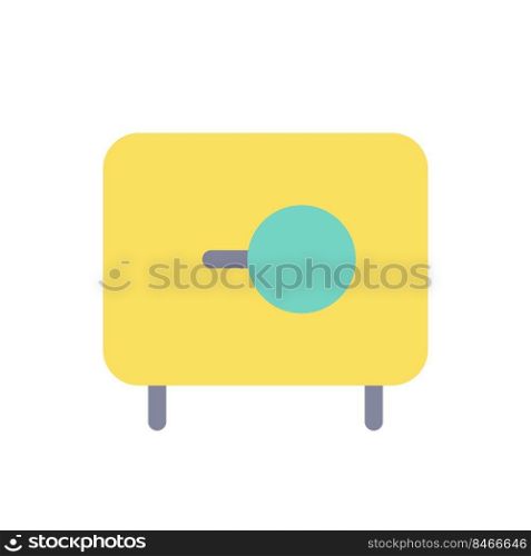 Money safe flat color ui icon. Storage for documents and cash. Private possessions. Simple filled element for mobile app. Colorful solid pictogram. Vector isolated RGB illustration. Money safe flat color ui icon