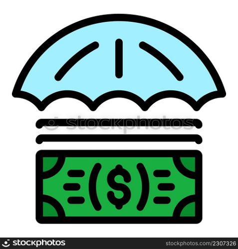 Money safety icon. Outline money safety vector icon color flat isolated. Money safety icon color outline vector