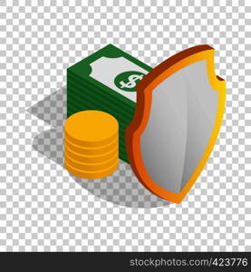 Money savings isometric icon 3d on a transparent background vector illustration. Money savings isometric icon