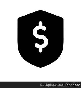 money shield, icon on isolated background,