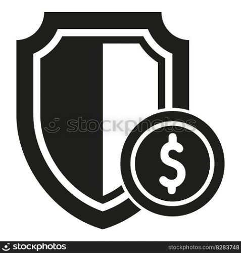 Money shield icon simple vector. Bank finance. Coin reserve. Money shield icon simple vector. Bank finance