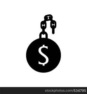 Money slave icon in simple style on a white background. Money slave icon, simple style