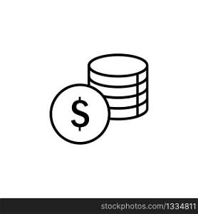 Money stack of coins icon isolated on white background. Vector EPS 10