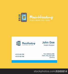 Money through smartphone logo Design with business card template. Elegant corporate identity. - Vector