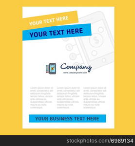 Money through smartphone Title Page Design for Company profile ,annual report, presentations, leaflet, Brochure Vector Background