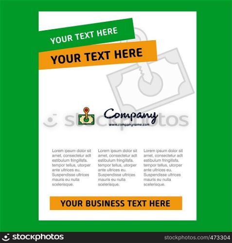 Money Title Page Design for Company profile ,annual report, presentations, leaflet, Brochure Vector Background