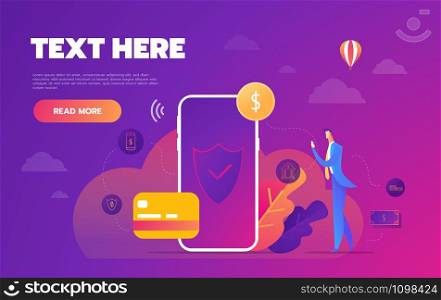 Money transaction around world, business, mobile banking and mobile payment. Vector illustration.. Money transaction around world, business, mobile banking and mobile payment. Vector illustration