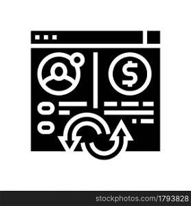 money transaction glyph icon vector. money transaction sign. isolated contour symbol black illustration. money transaction glyph icon vector illustration