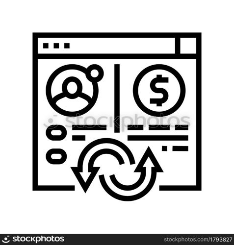 money transaction line icon vector. money transaction sign. isolated contour symbol black illustration. money transaction line icon vector illustration