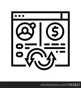 money transaction line icon vector. money transaction sign. isolated contour symbol black illustration. money transaction line icon vector illustration