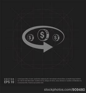 Money Transfer Icon - Black Creative Background - Free vector icon