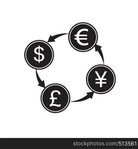 money transfer Icon, Money convert icon. Euro Dollar. Flat design style.