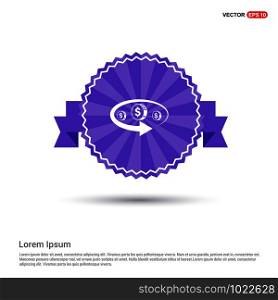 Money Transfer Icon - Purple Ribbon banner
